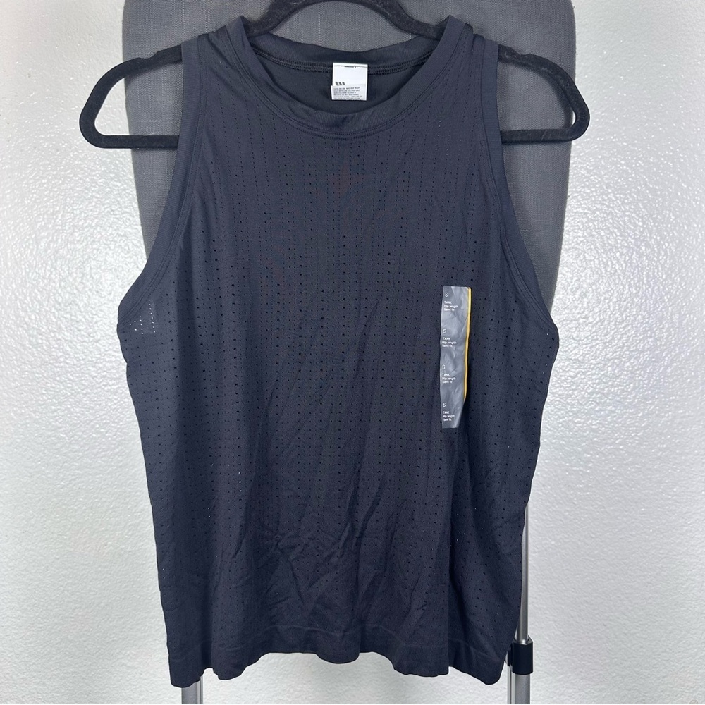Black Mesh Seamless Sleeveless Women's Tank Top Size S